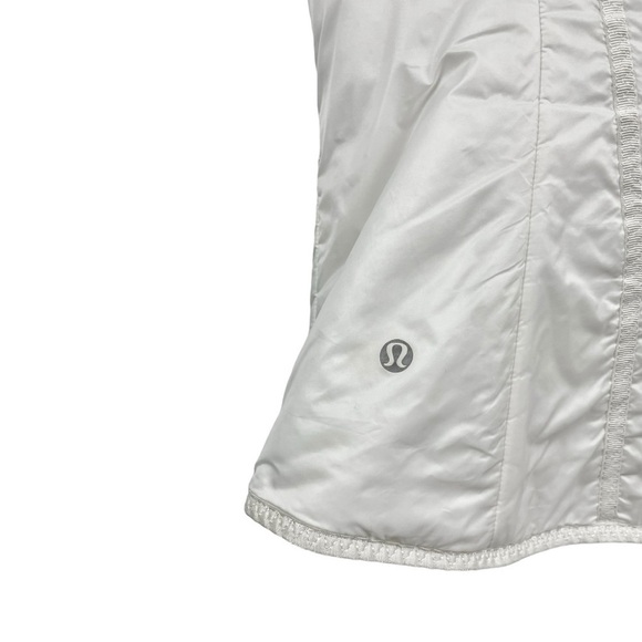Lululemon Glacier Puffer Vest Ivory White Full Zip Fleece Lined High Neck Size 4 - Picture 4 of 7